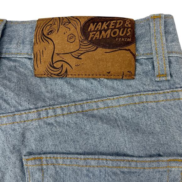 NAKED & FAMOUS Easy Guy Lightweight Recycled Selvedge Stone Blue Men's Size 28 - Picture 9 of 11